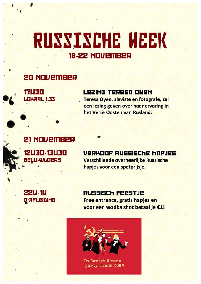 Affiche. Antwerpen. Russische week 18-22 november. 2013-11-20
